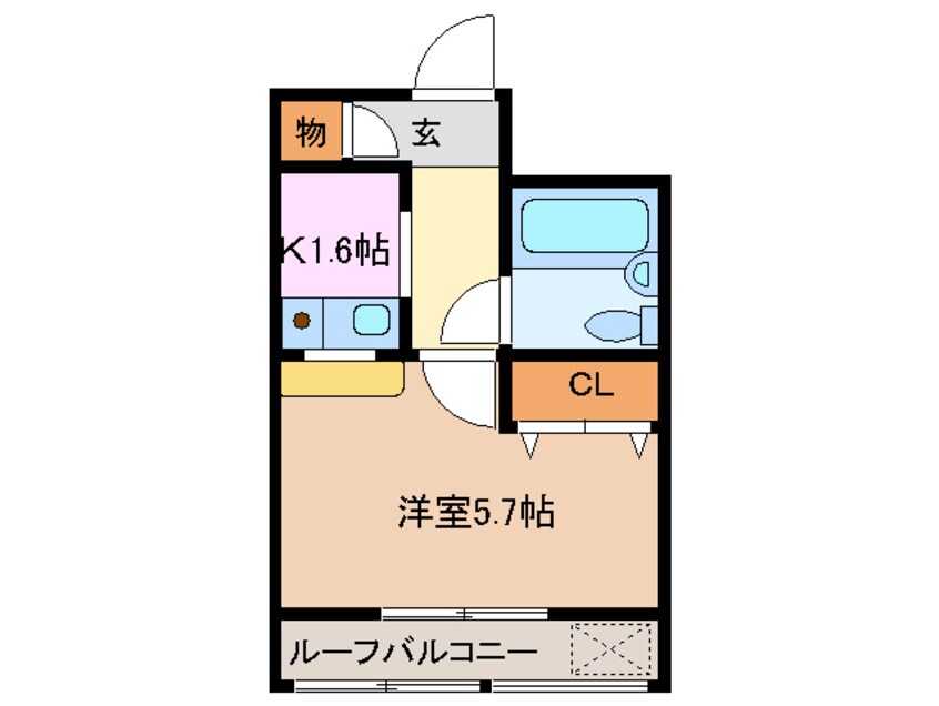 間取図 四日市あすなろう鉄道内部線/赤堀駅 徒歩8分 2階 築42年