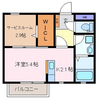 間取図 四日市あすなろう鉄道内部線/赤堀駅 徒歩7分 1階 築7年