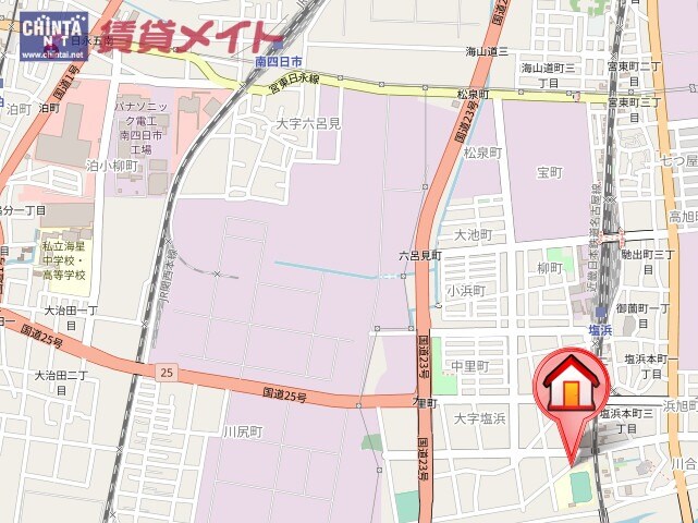 地図 近鉄名古屋線/塩浜駅 徒歩9分 2階 築43年