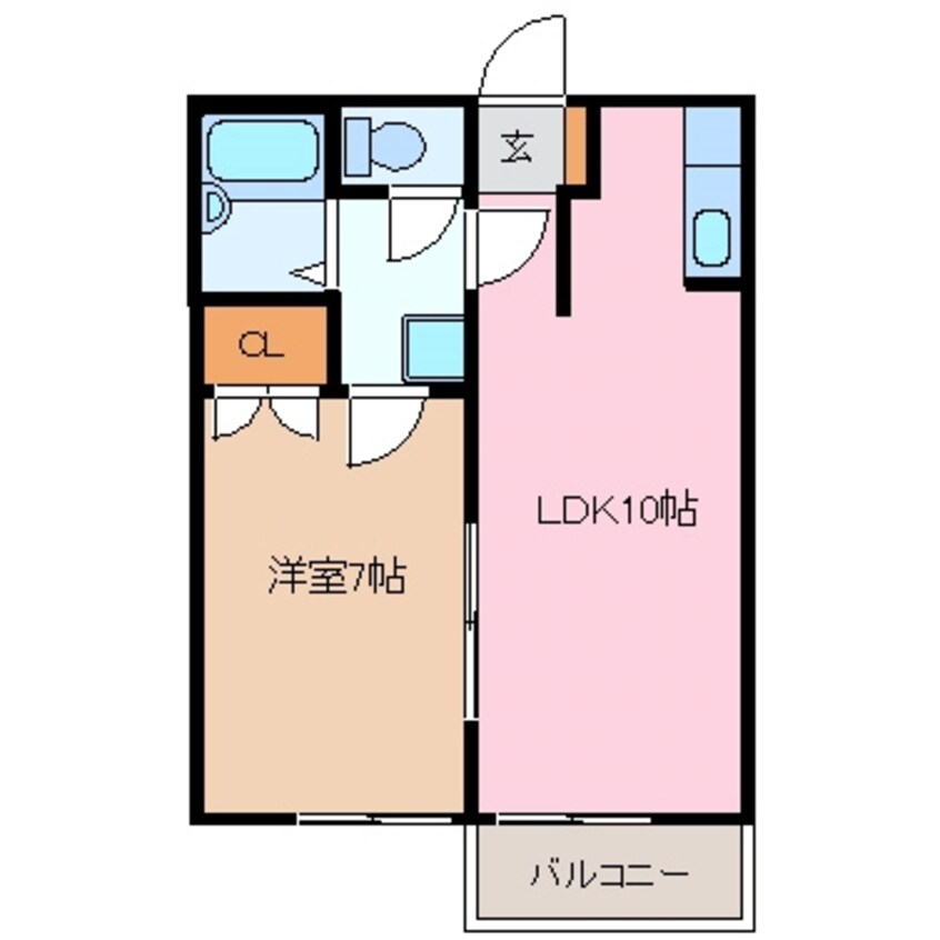 間取図 四日市あすなろう鉄道内部線/内部駅 徒歩14分 2階 築29年