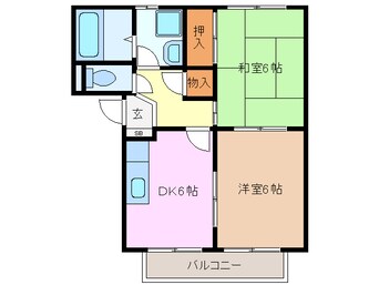 間取図 四日市あすなろう鉄道内部線/追分駅 徒歩5分 2階 築26年