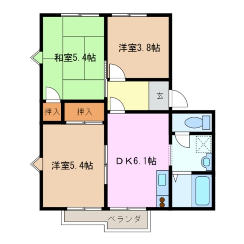 間取図 近鉄湯の山線/伊勢川島駅 徒歩10分 2階 築31年