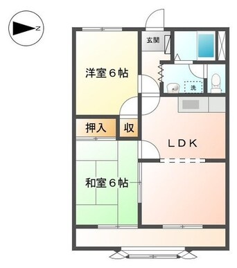 間取図 四日市あすなろう鉄道内部線/赤堀駅 徒歩7分 3階 築38年