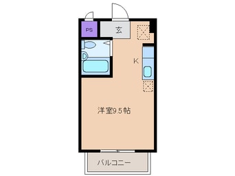 間取図 四日市あすなろう鉄道内部線/内部駅 徒歩9分 5階 築37年