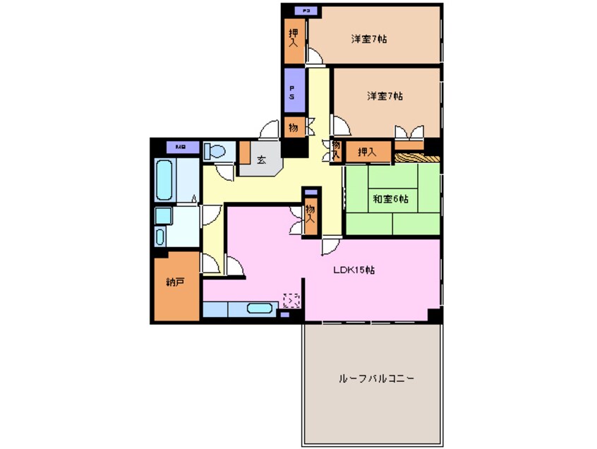 間取図 関西本線（東海）/四日市駅 徒歩3分 4階 築38年