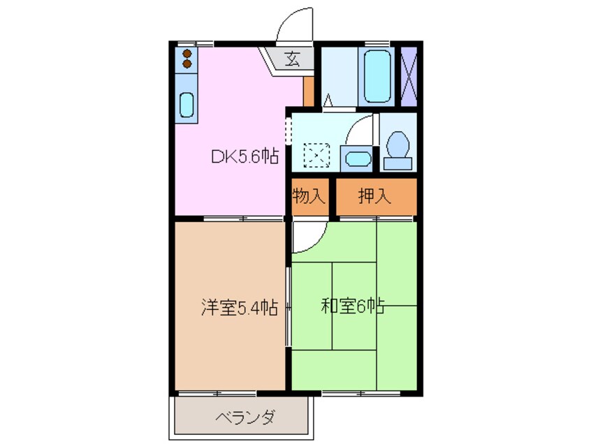 間取図 四日市あすなろう鉄道内部線/内部駅 徒歩15分 2階 築30年