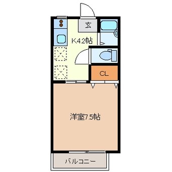 間取図 四日市あすなろう鉄道内部線/日永駅 徒歩5分 1階 築31年