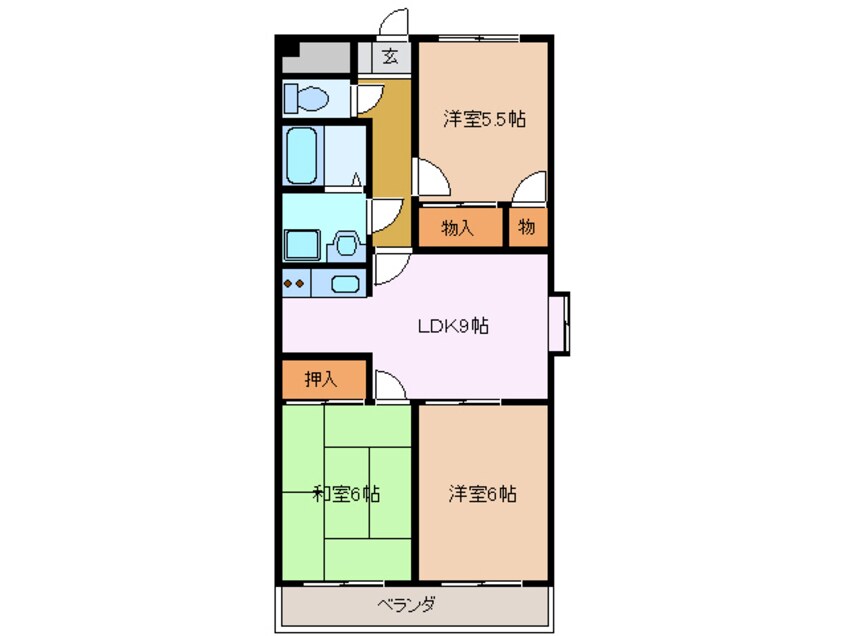 間取図 近鉄湯の山線/伊勢松本駅 徒歩2分 6階 築28年