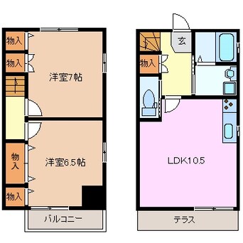 間取図 伊勢鉄道/河原田駅 徒歩5分 1階 築22年