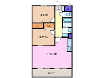 間取図 四日市あすなろう鉄道内部線/追分駅 徒歩10分 1階 築21年