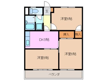 間取図 四日市あすなろう鉄道内部線/小古曽駅 徒歩5分 2階 築27年