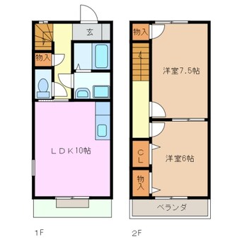 間取図 近鉄湯の山線/桜駅 徒歩10分 1階 築24年