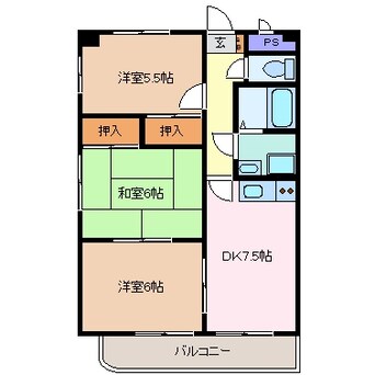 間取図 四日市あすなろう鉄道内部線/小古曽駅 徒歩9分 4階 築26年