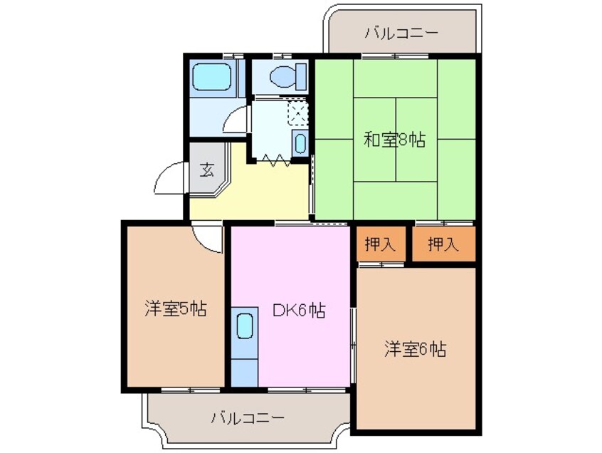 間取図 四日市あすなろう鉄道内部線/泊駅 徒歩4分 2階 築43年