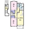 近鉄名古屋線/北楠駅 徒歩18分 2階 築17年 2LDKの間取り