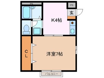 間取図 四日市あすなろう鉄道内部線/南日永駅 徒歩32分 1階 築25年