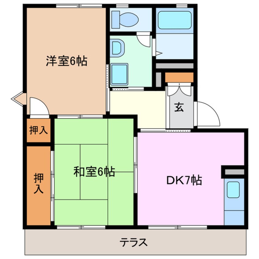 間取図 近鉄湯の山線/伊勢川島駅 徒歩12分 1階 築29年