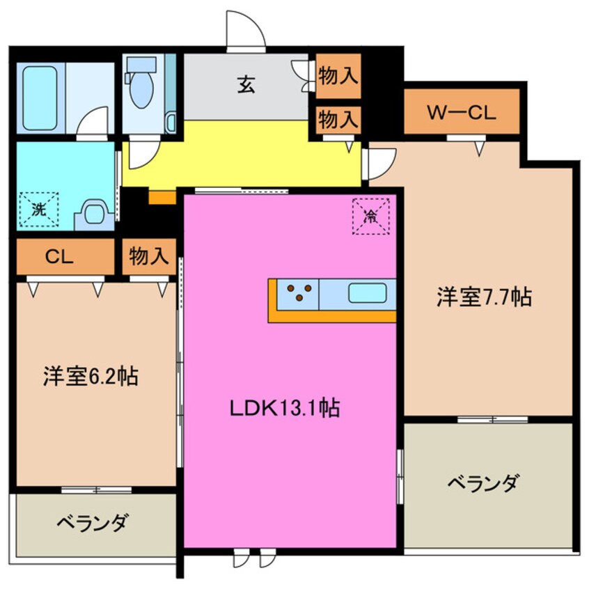 間取図 近鉄湯の山線/中川原駅 徒歩10分 2階 1年未満