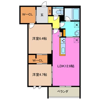 間取図 近鉄湯の山線/中川原駅 徒歩10分 3階 1年未満