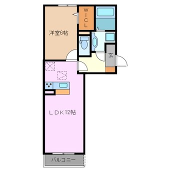 間取図 近鉄湯の山線/中川原駅 徒歩10分 2階 築5年