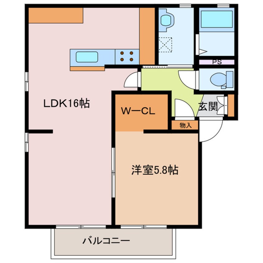 間取図 近鉄湯の山線/伊勢松本駅 徒歩14分 2階 築26年