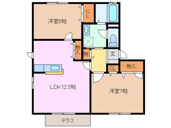 間取図 近鉄湯の山線/伊勢川島駅 徒歩15分 2階 築21年