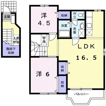 間取図 近鉄湯の山線/中川原駅 徒歩13分 2階 築24年