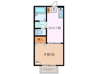 間取図 四日市あすなろう鉄道内部線/日永駅 徒歩7分 2階 築30年