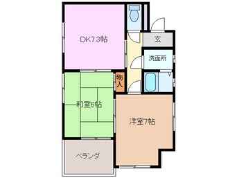 間取図 近鉄湯の山線/中川原駅 徒歩9分 4階 築37年