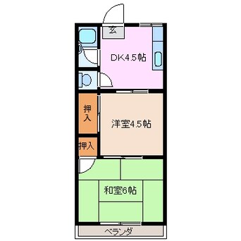 間取図 近鉄湯の山線/伊勢川島駅 徒歩13分 1階 築35年