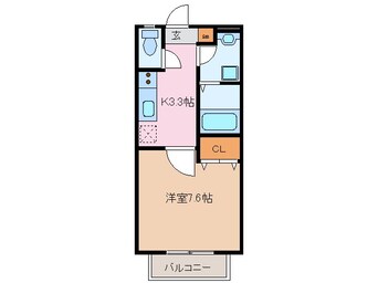 間取図 近鉄湯の山線/中川原駅 徒歩7分 2階 築15年