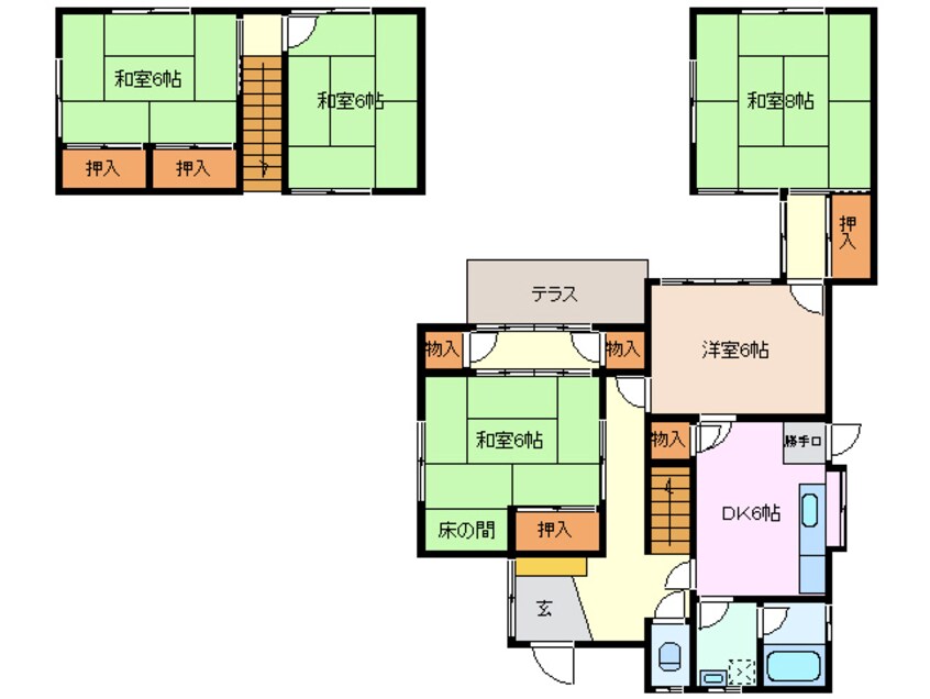 間取図 近鉄湯の山線/桜駅 徒歩19分 1階 築49年