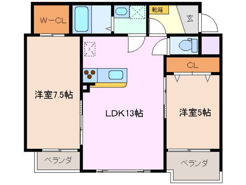 間取図 四日市あすなろう鉄道内部線/日永駅 徒歩18分 2階 築14年