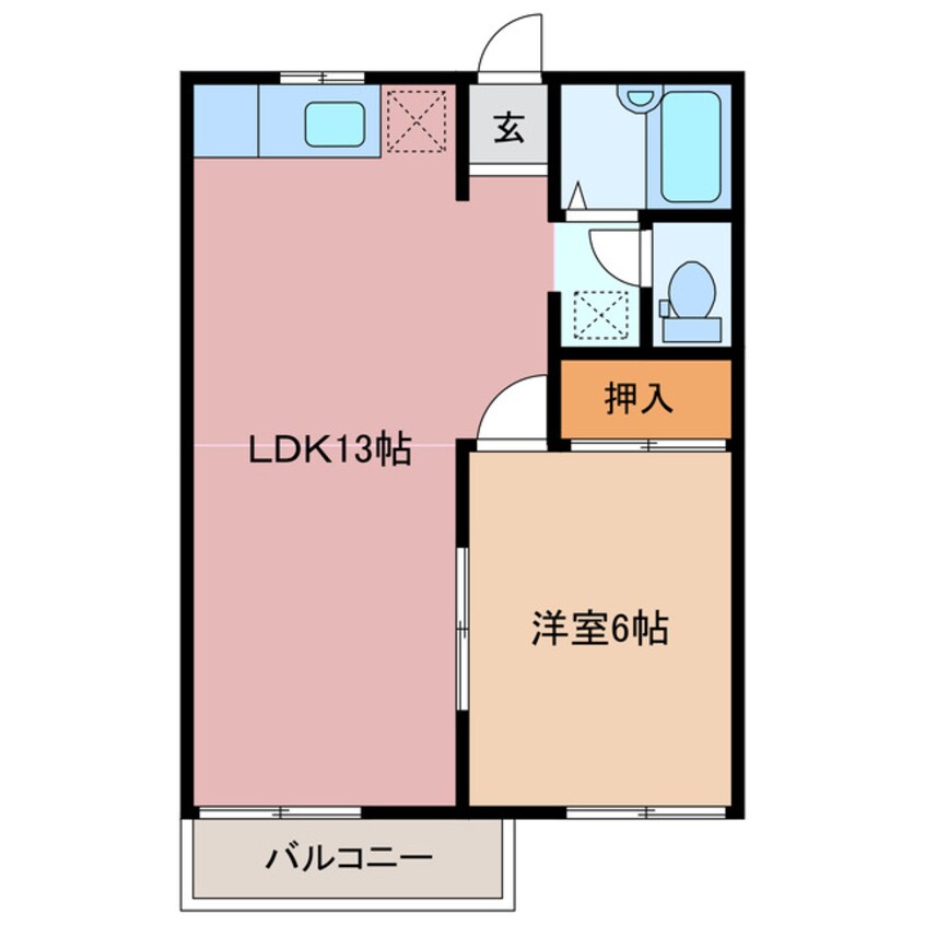 間取図 四日市あすなろう鉄道内部線/追分駅 徒歩4分 2階 築30年