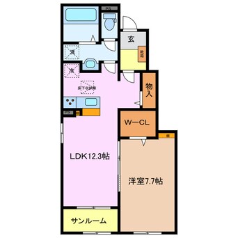 間取図 関西本線（東海）/南四日市駅 徒歩8分 1階 1年未満