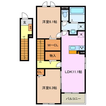 間取図 関西本線（東海）/南四日市駅 徒歩8分 2階 建築中