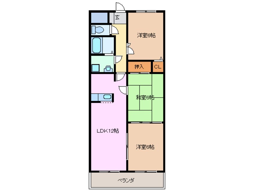 間取図 近鉄名古屋線/新正駅 徒歩7分 2階 築24年