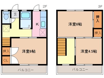 間取図 近鉄名古屋線/塩浜駅 徒歩12分 2階 築63年