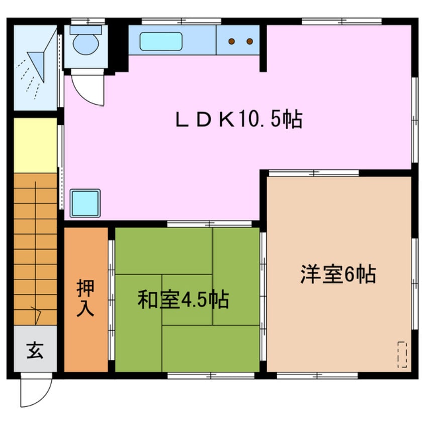 間取図 近鉄名古屋線/楠駅 徒歩5分 2階 築45年