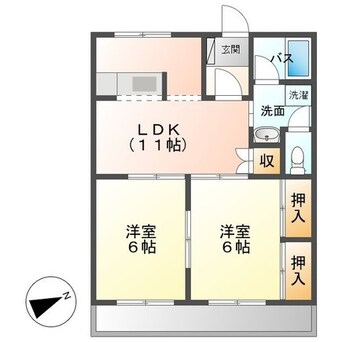 間取図 四日市あすなろう鉄道内部線/赤堀駅 徒歩9分 1階 築26年