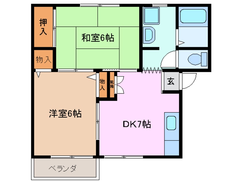 間取図 近鉄湯の山線/中川原駅 徒歩13分 2階 築29年