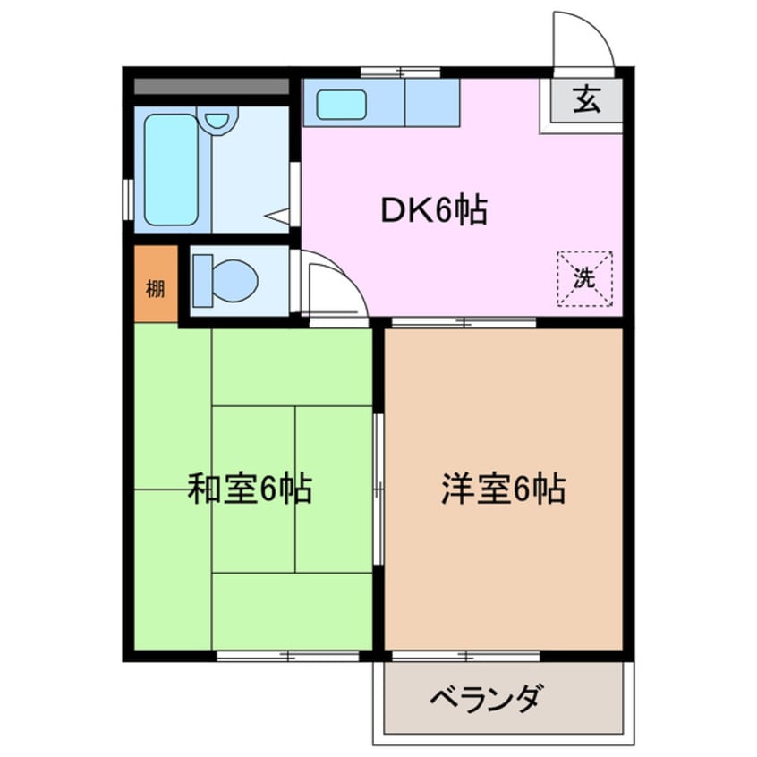 間取図 近鉄湯の山線/伊勢松本駅 徒歩12分 2階 築31年