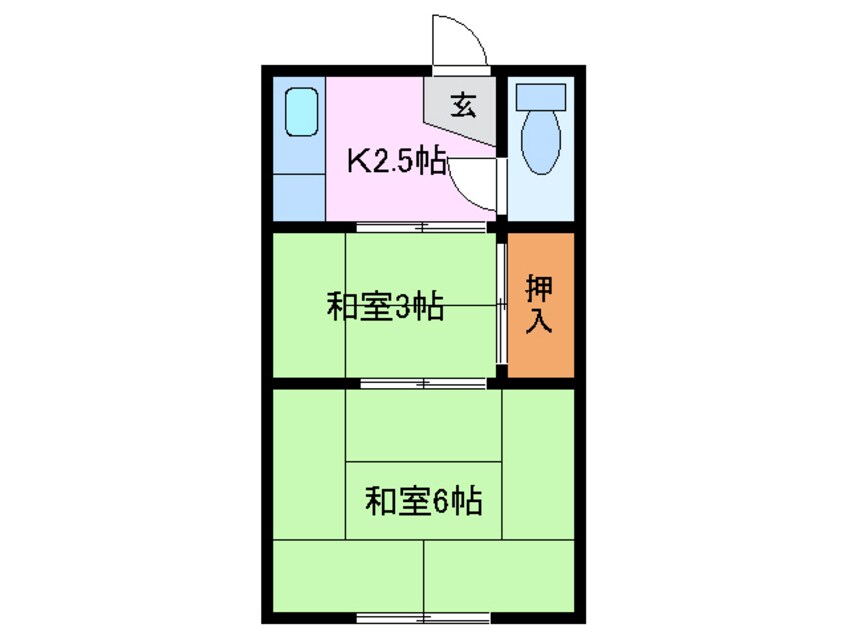 間取図 近鉄名古屋線/塩浜駅 徒歩5分 1階 築60年