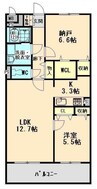 四日市あすなろう鉄道内部線/南日永駅 徒歩14分 2階 築17年 2LDKの間取り