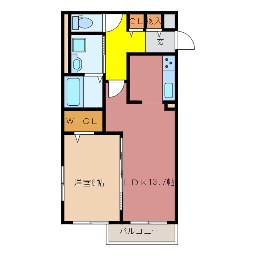 間取図 四日市あすなろう鉄道内部線/赤堀駅 徒歩8分 3階 築4年