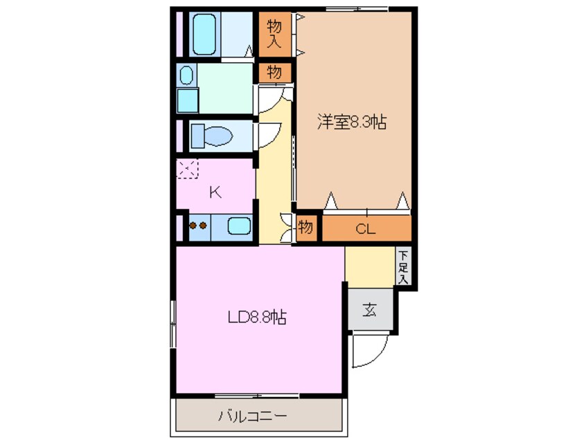 間取図 四日市あすなろう鉄道内部線/日永駅 徒歩3分 2階 築18年