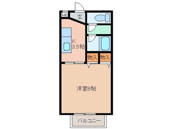 間取図 四日市あすなろう鉄道内部線/赤堀駅 徒歩5分 2階 築28年