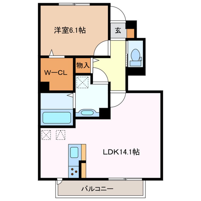 間取図 四日市あすなろう鉄道内部線/日永駅 徒歩5分 1階 1年未満