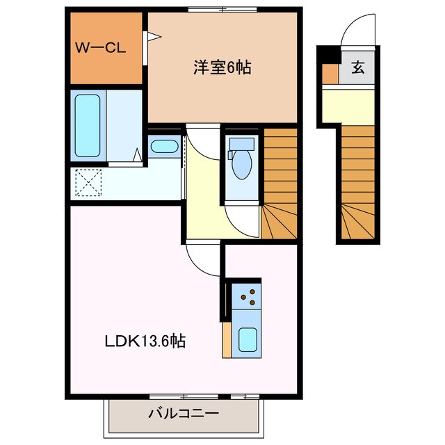 間取り図 四日市あすなろう鉄道内部線/日永駅 徒歩5分 2階 1年未満