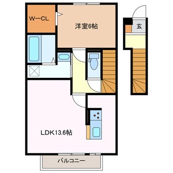 間取図 四日市あすなろう鉄道内部線/日永駅 徒歩5分 2階 1年未満